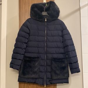Max Mara Intrend Dark Blue puffer with faux fur details (Sz 0)